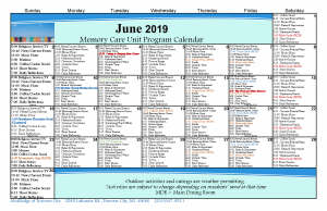 June 2019 Program Calendar – MediLodge of Traverse City_Page_1